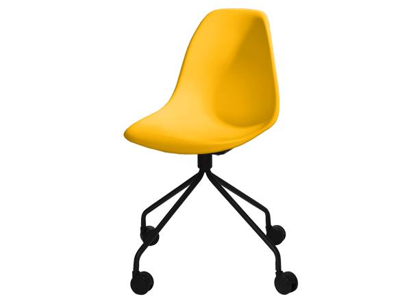 CEGS-033 | Chelsea Chair w/ Black Swivel Base and Casters Goldenrod Yellow -- Trade Show Furniture Rental
